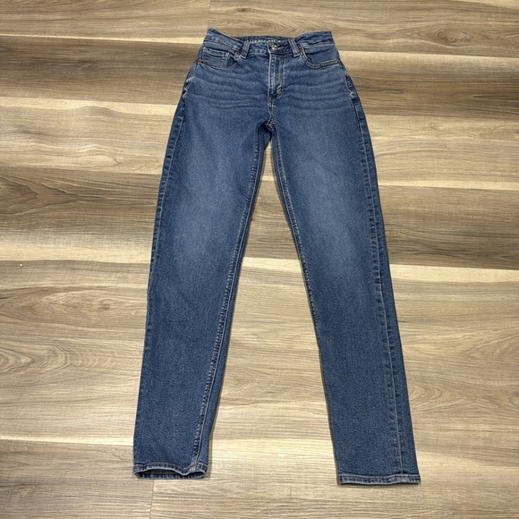 American Eagle Outfitters Blue Skinny Jeans size 00 LONG - Picture 2 of 10